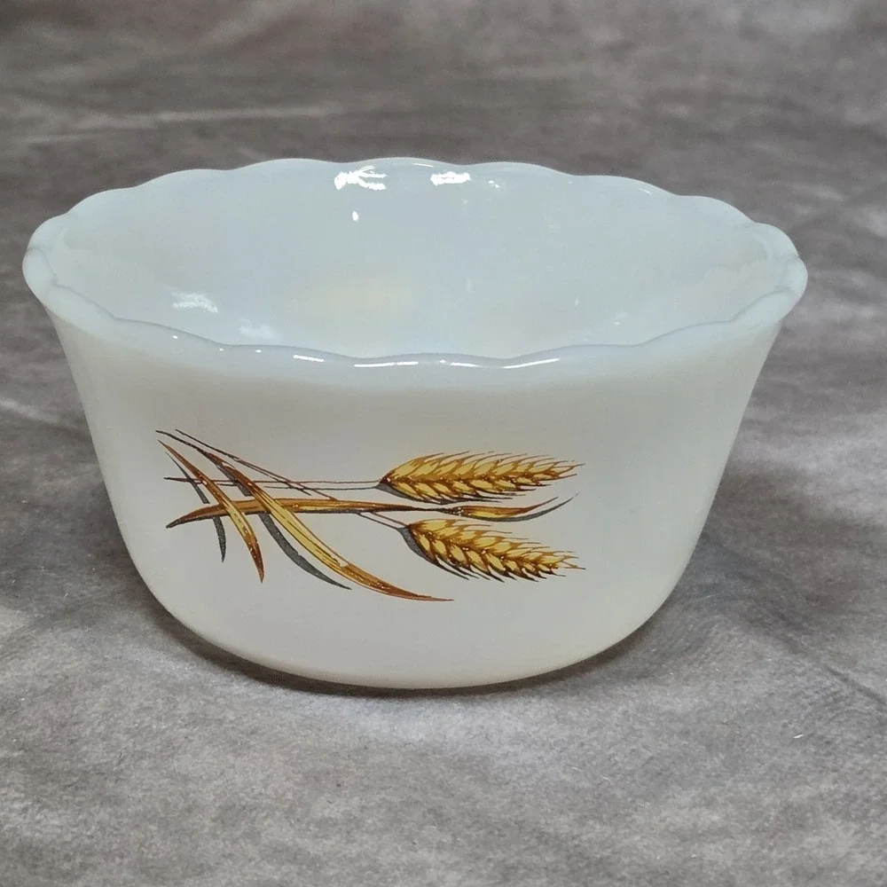 Anchor‎ Hocking Fire-King Wheat Pattern Custard/Dessert Bowl Vintage